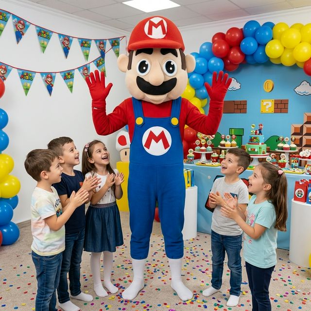 Animator Mario Mascot pentru petreceri copii marca Superparty în Otopeni