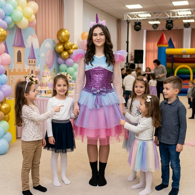 Animator Unicorn Princess Dress pentru petreceri copii marca Superparty în Bragadiru