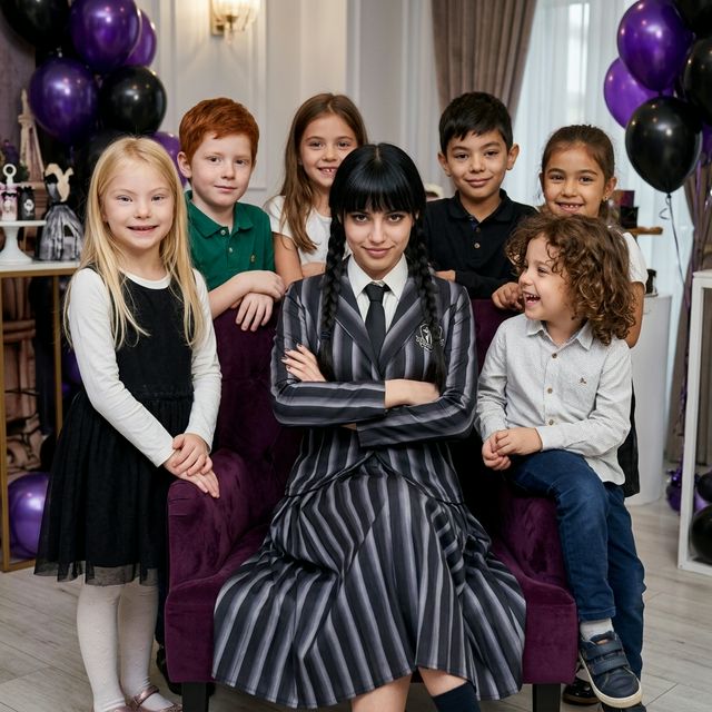 Animator Wednesday Addams pentru petreceri copii marca Superparty în Voluntari